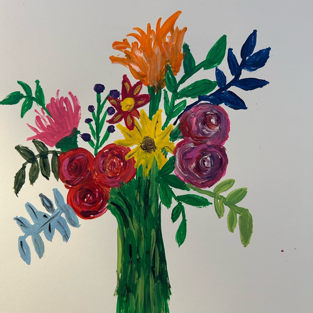 Colorful Floral Painting in acrylic